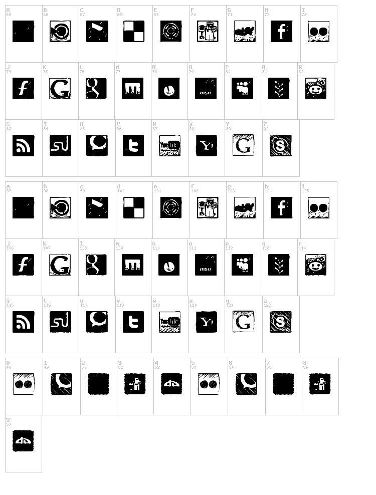 Social Manual font map